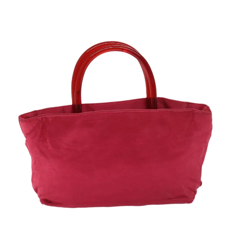 PRADA Hand Bag Satin Red  69745