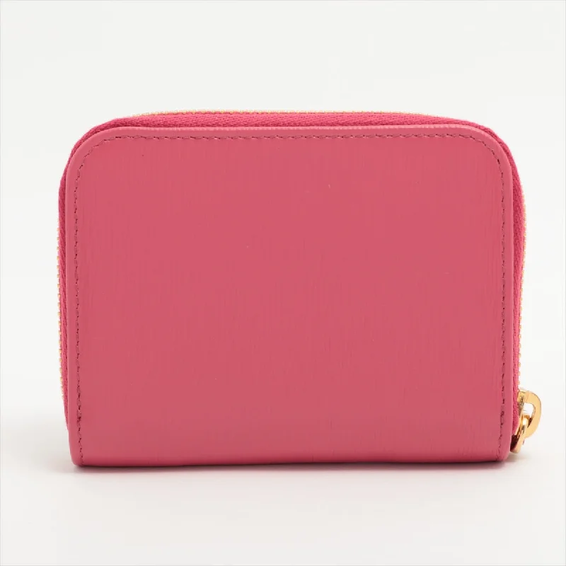 Prada Peony Pink Saffiano Leather Coin Purse [Clearance Sale]