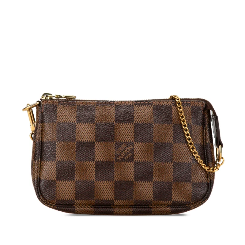 Brown Louis Vuitton Damier Ebene Mini Pochette Accessoires Handbag