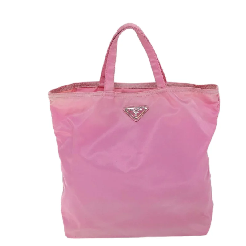 PRADA Hand Bag Nylon Pink  yk11651