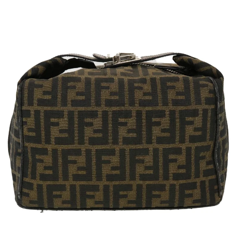 FENDI Zucca Canvas Hand Bag Black Brown  44805