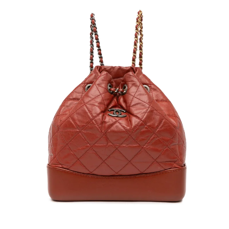 Red Chanel Small Aged Calfskin Gabrielle Backpack