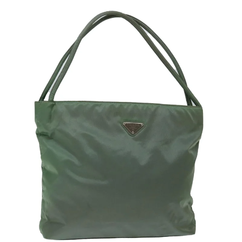 PRADA Hand Bag Nylon Khaki Auth 70592