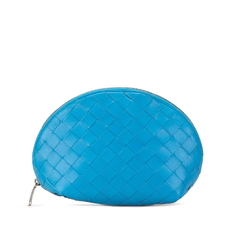 Blue Bottega Veneta Intrecciato Clutch