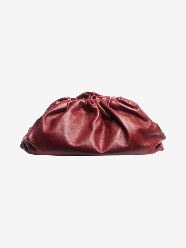 Burgundy maxi Pouch clutch bag