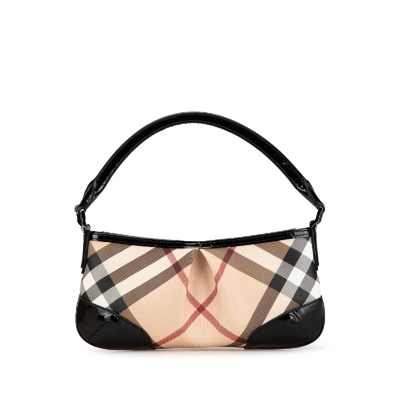 Brown Burberry Supernova Check Coated Canvas Newbury Shoulder Bag