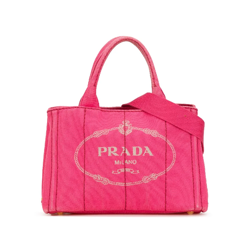 Pink Prada Small Canapa Logo Satchel