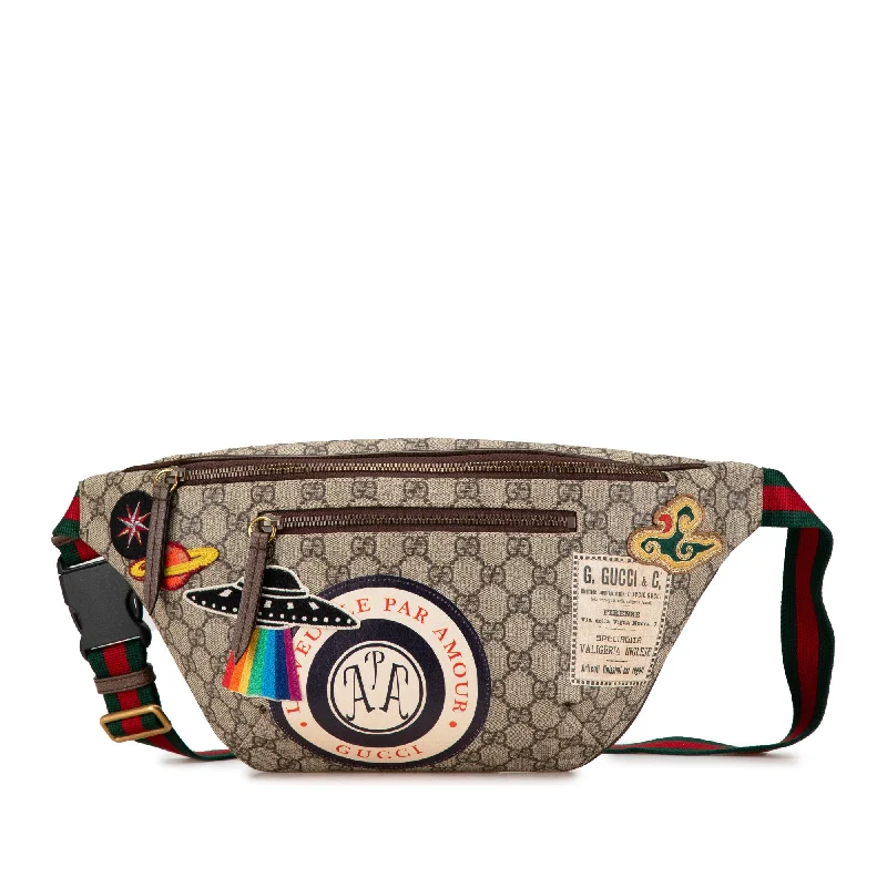 Brown Gucci GG Supreme Courrier Belt Bag