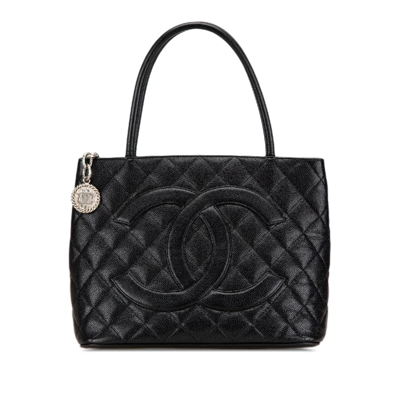 Black Chanel Caviar Medallion Tote