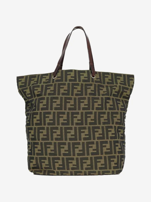 Brown Zucca canvas tote bag