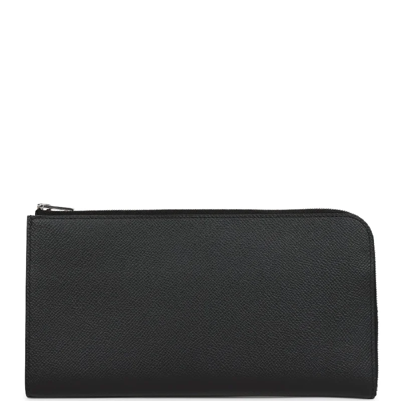 Hermes Remix Voyage Twist Wallet Black and Bleu Indigo Epsom Palladium Hardware