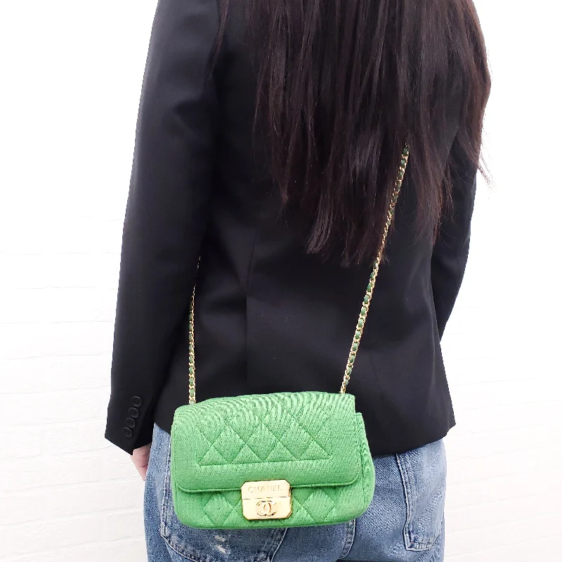 CHANEL GREEN MINI CHIC WITH ME FLAP BAG