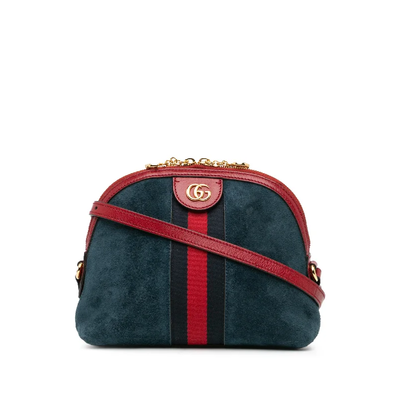 Blue Gucci Small Suede Ophidia Dome Crossbody