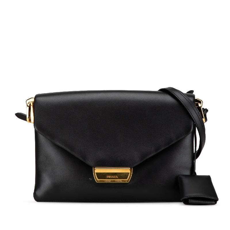 Black Prada Calfskin Ingrid Shoulder Bag