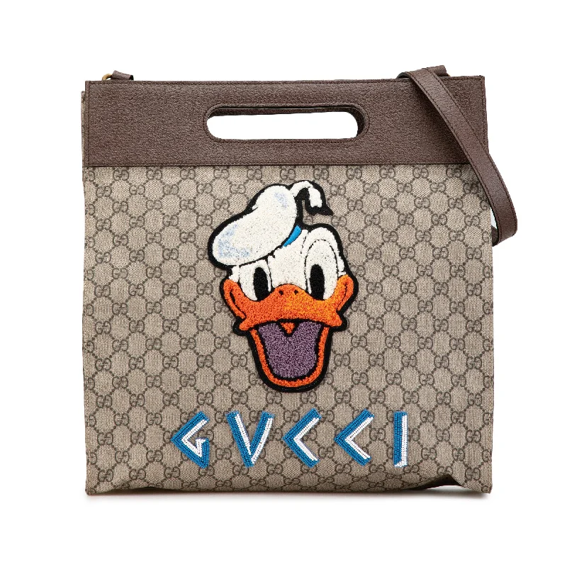 Brown Gucci GG Supreme Donald Duck Neo Vintage Soft Tote Satchel