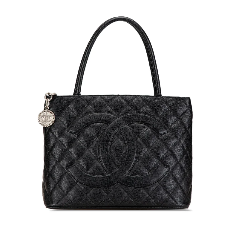 Black Chanel Caviar Medallion Tote