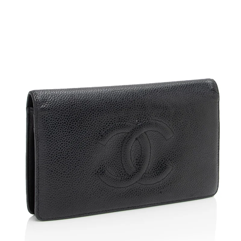 Chanel Caviar Leather Timeless CC Yen Wallet (LO1ZVY)