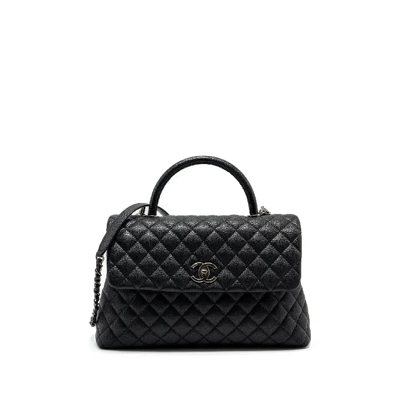 Chanel Large Coco Handle Caviar Black Ruthenium Hardware