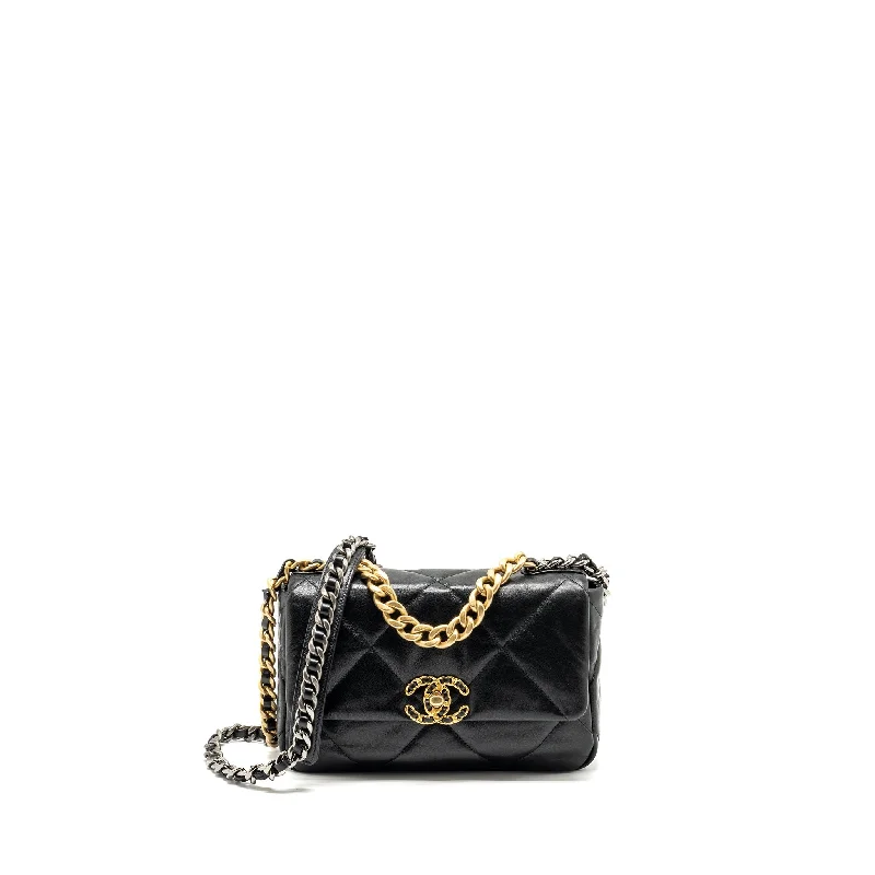 Chanel Small 19 bag goatskin black Multicolour Hardware