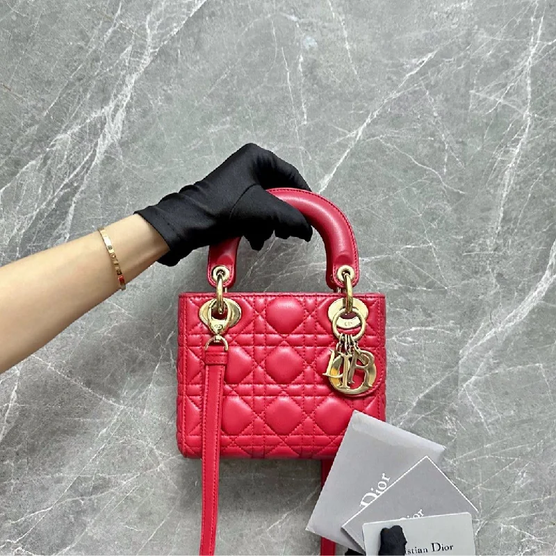 *Adjustable Strap* lady Mini Red Lambskin GHW