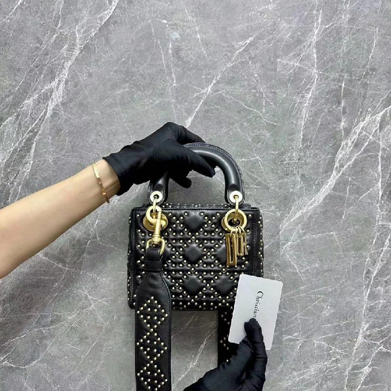 Lady Mini Studded Lambskin Black GHW