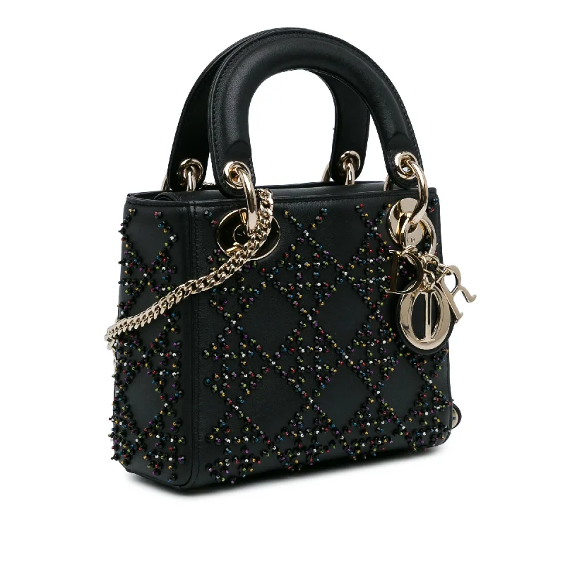 Dior Mini Beaded Lambskin Cannage Lady Dior (T5wYHY)