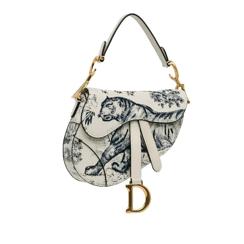 Dior Mini Calfskin Toile de Jouy Saddle Bag (pyknsl)