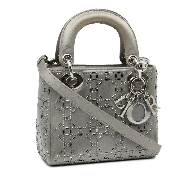 Dior Mini Crystal-Embellished Satin Lady Dior (s77LCa)