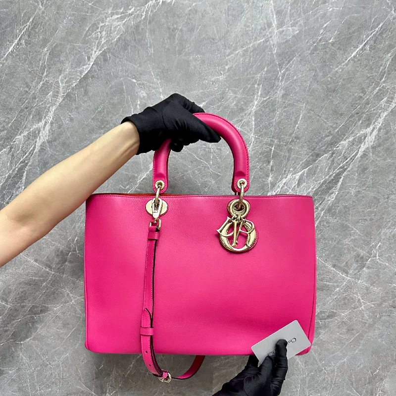 *Like new* Diorissmo Lady Large Calfskin Pink Fuchsia GHW