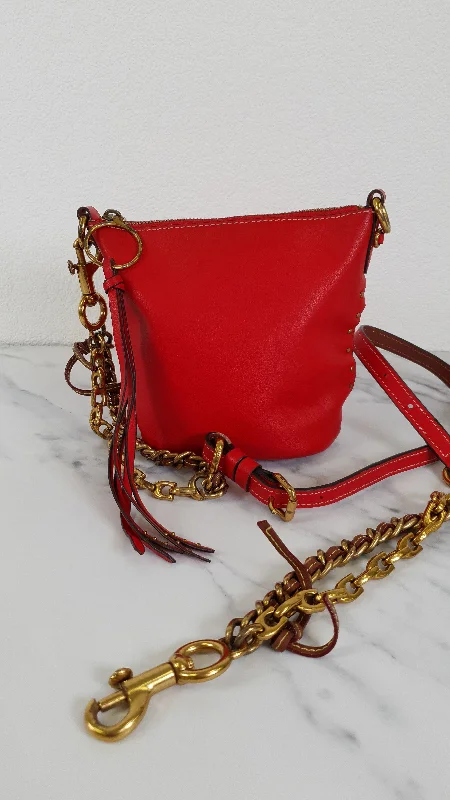 Coach 1941 Mini Duffle 12 Bag in Red smooth Glovetanned Leather with Zip Top & Border Rivets- Crossbody bag - Coach 32880