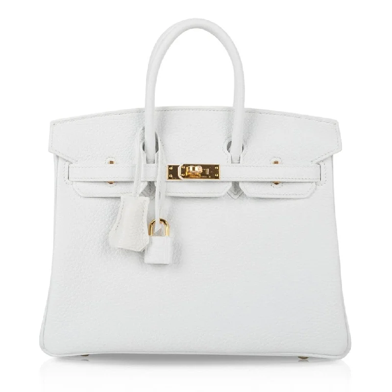 Hermes Birkin 25 HSS Bag White Clemence Gold Hardware